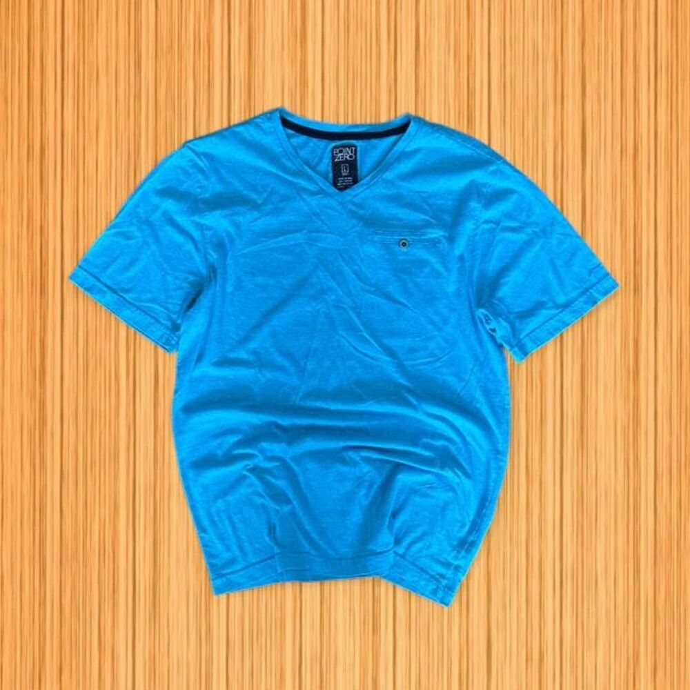 Point Zero baby blue pocket t-shirt